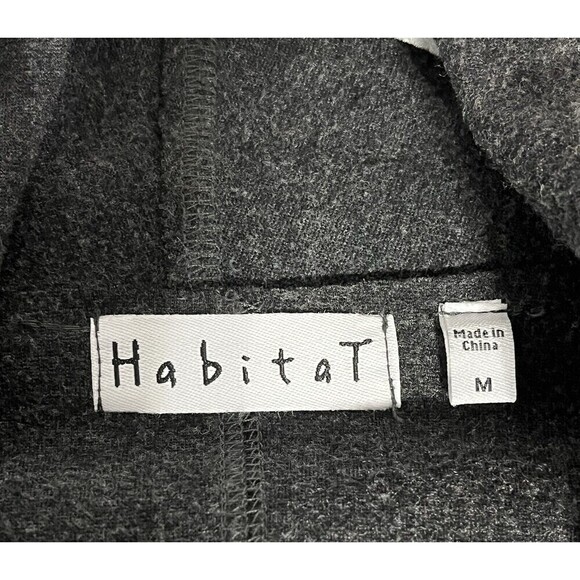 Habitat Black Brushed Fleece Shawl Neckline Oversized Open Lagenlook Jacket Med - Picture 8 of 10